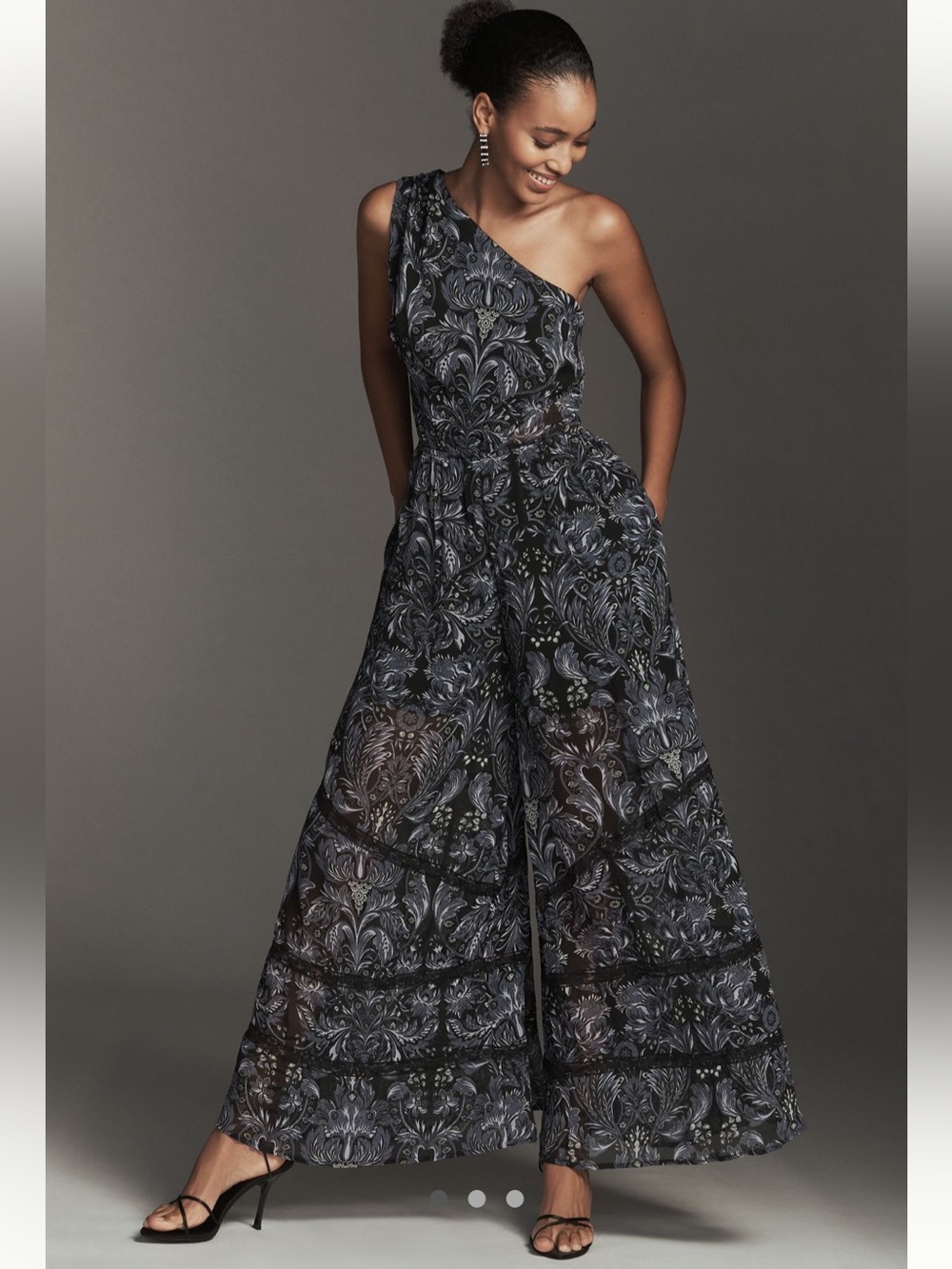 Anthropologie One-Shoulder Printed Jumpsuit - Size S Tall - BNWT